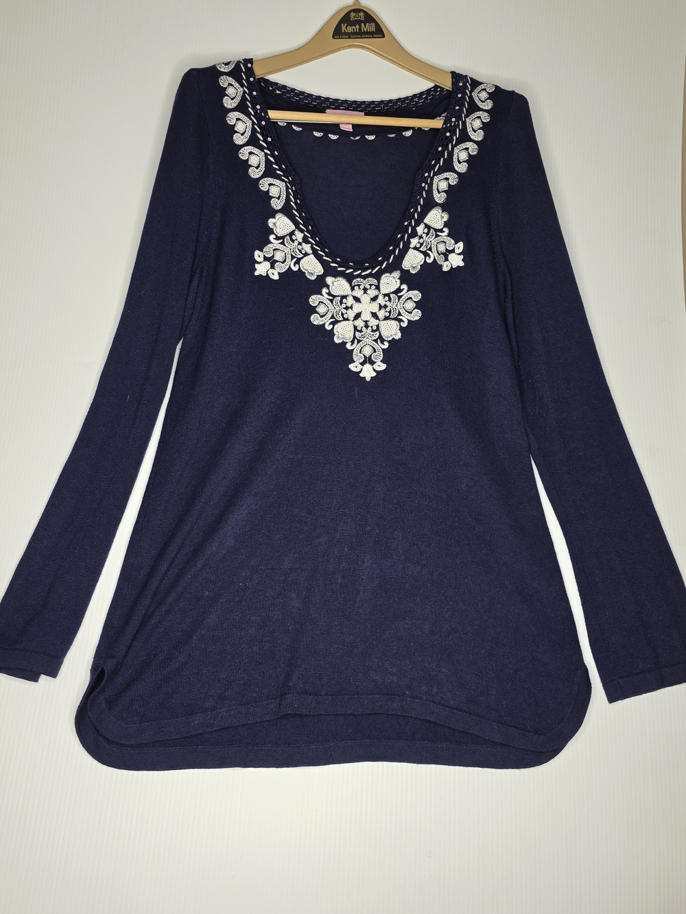 Lilly Pulitzer Embellished Luxury V-Neck Wool Blend Sweater XL Resortwear